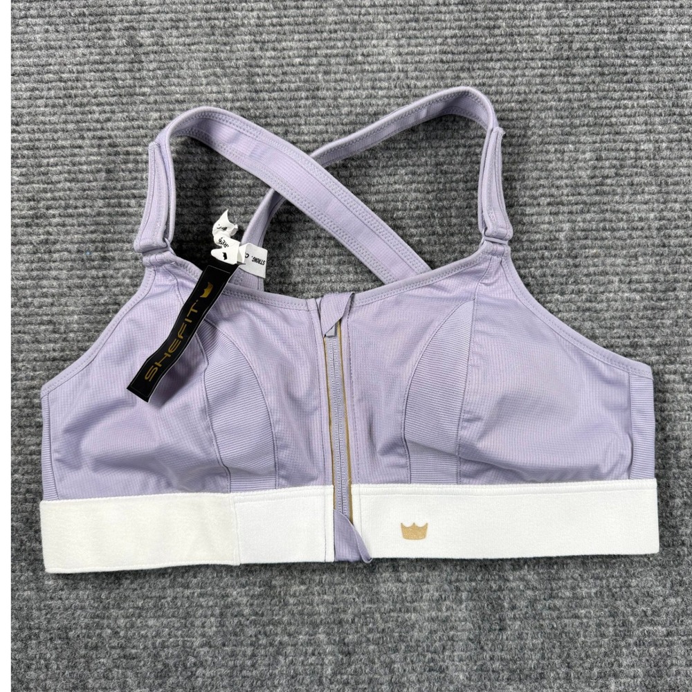 Shefit Ultimate Sports Bra Womens XL Lavender NWT High Impact Zip Front